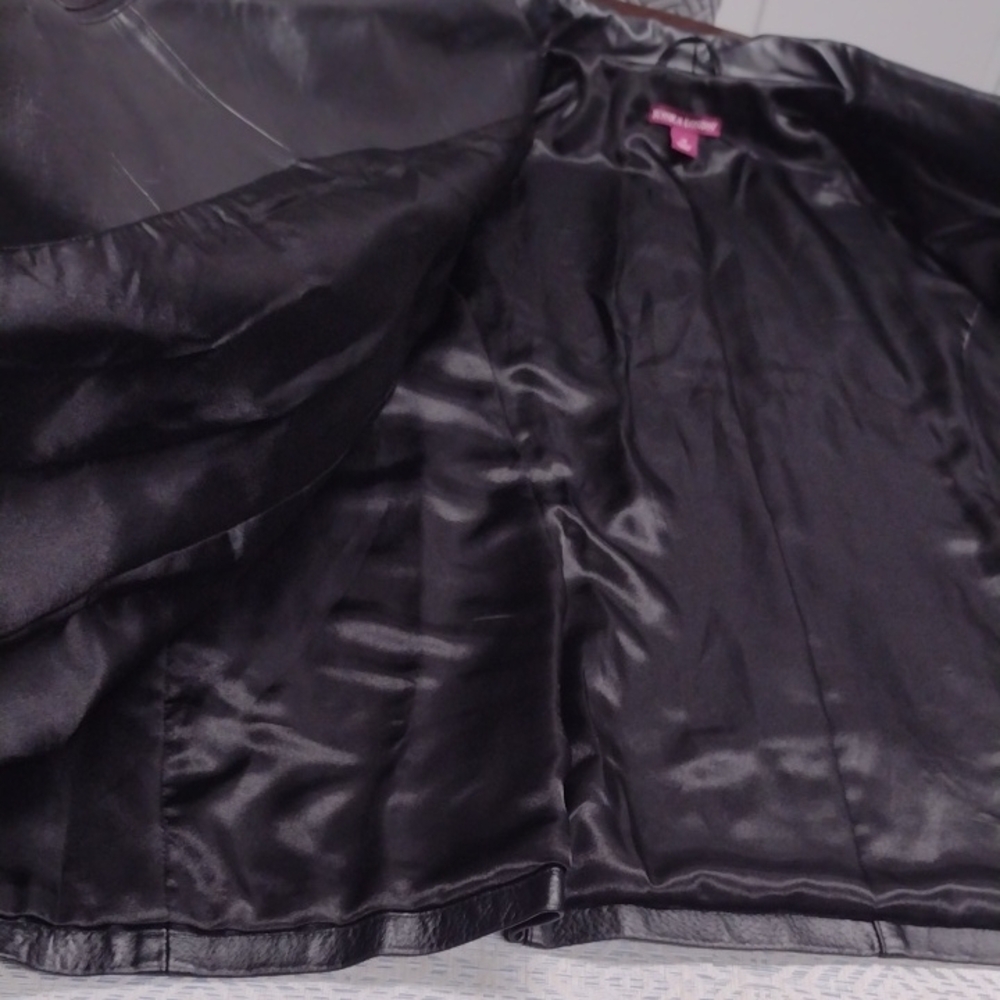 New Without Label Jessica London Black Leather Asymmetric Jacket - Picture 10 of 16